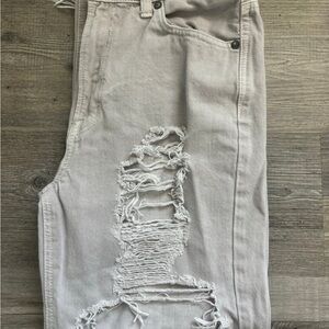 American Eagle Distressed Light Gray Jeans